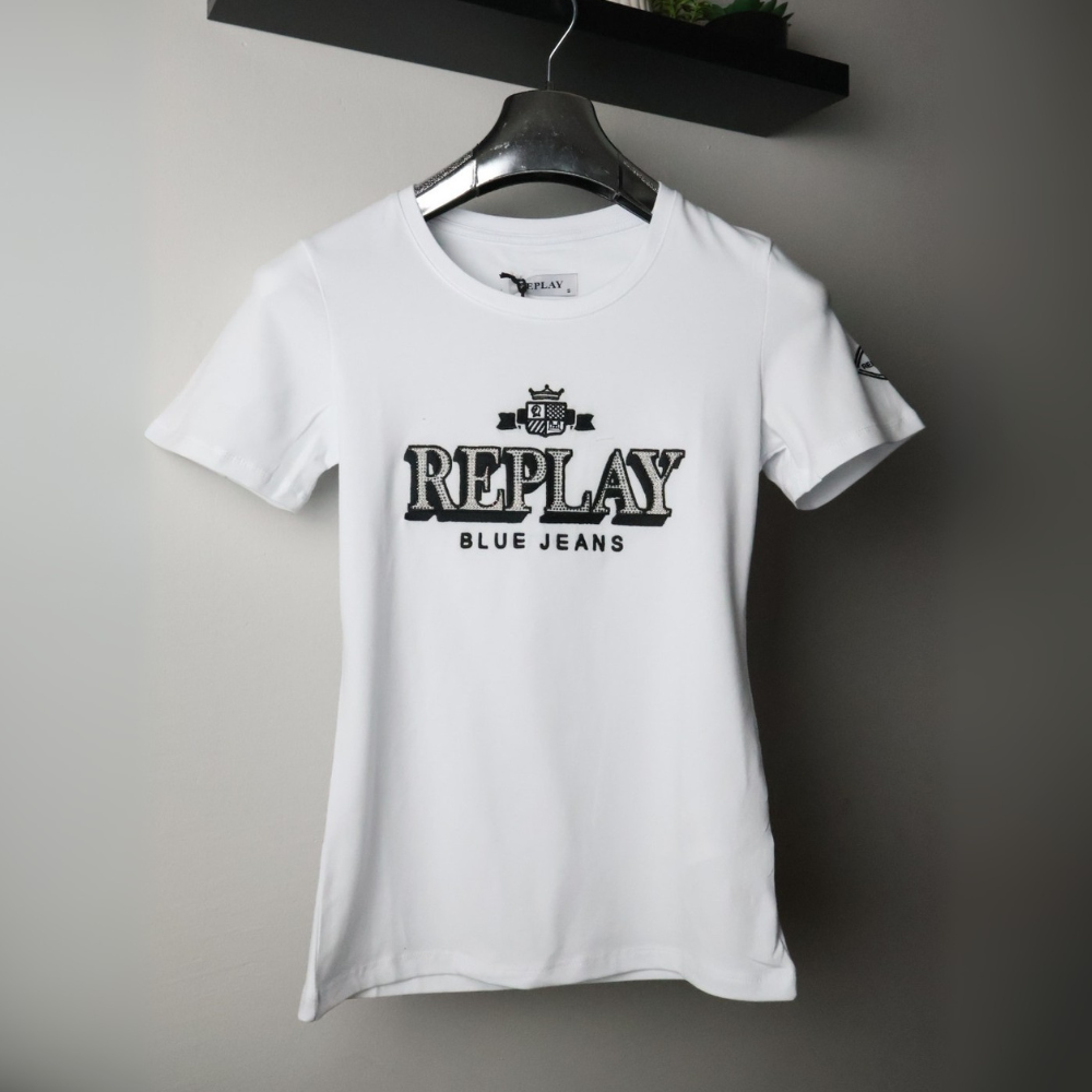 Replay majica / White / Black logo