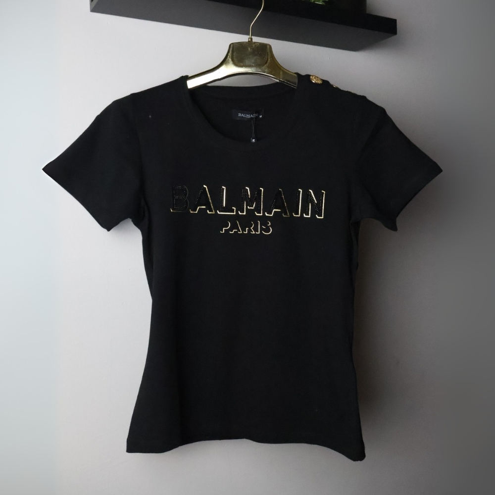 Balmain majica / Black / Black logo