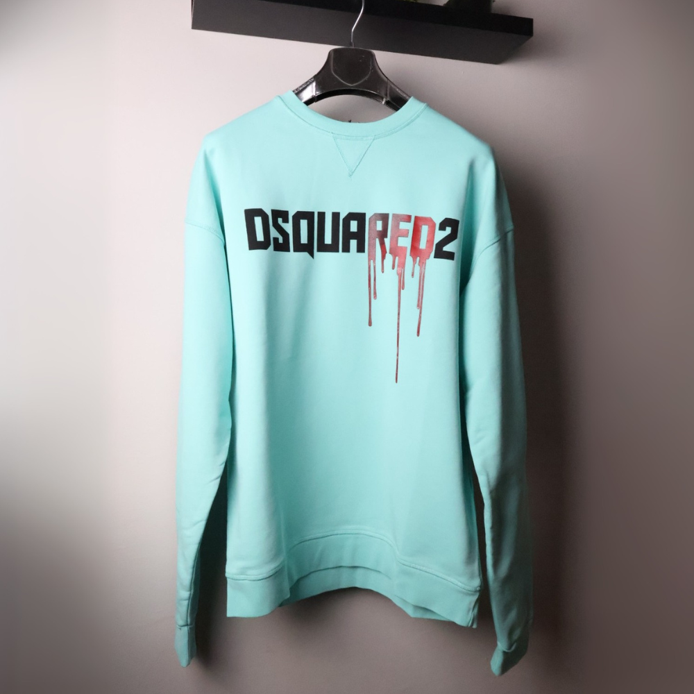 Majica Dsquared2 dugi rukavi svijetlo plava