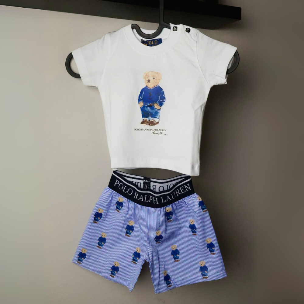 Komplet Ralph Lauren /  White / light blue / polo bear / Kids
