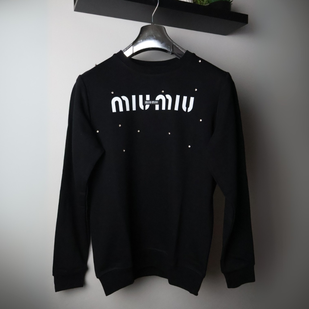 Miu Miu majica dugih rukava / Black/ White Logo