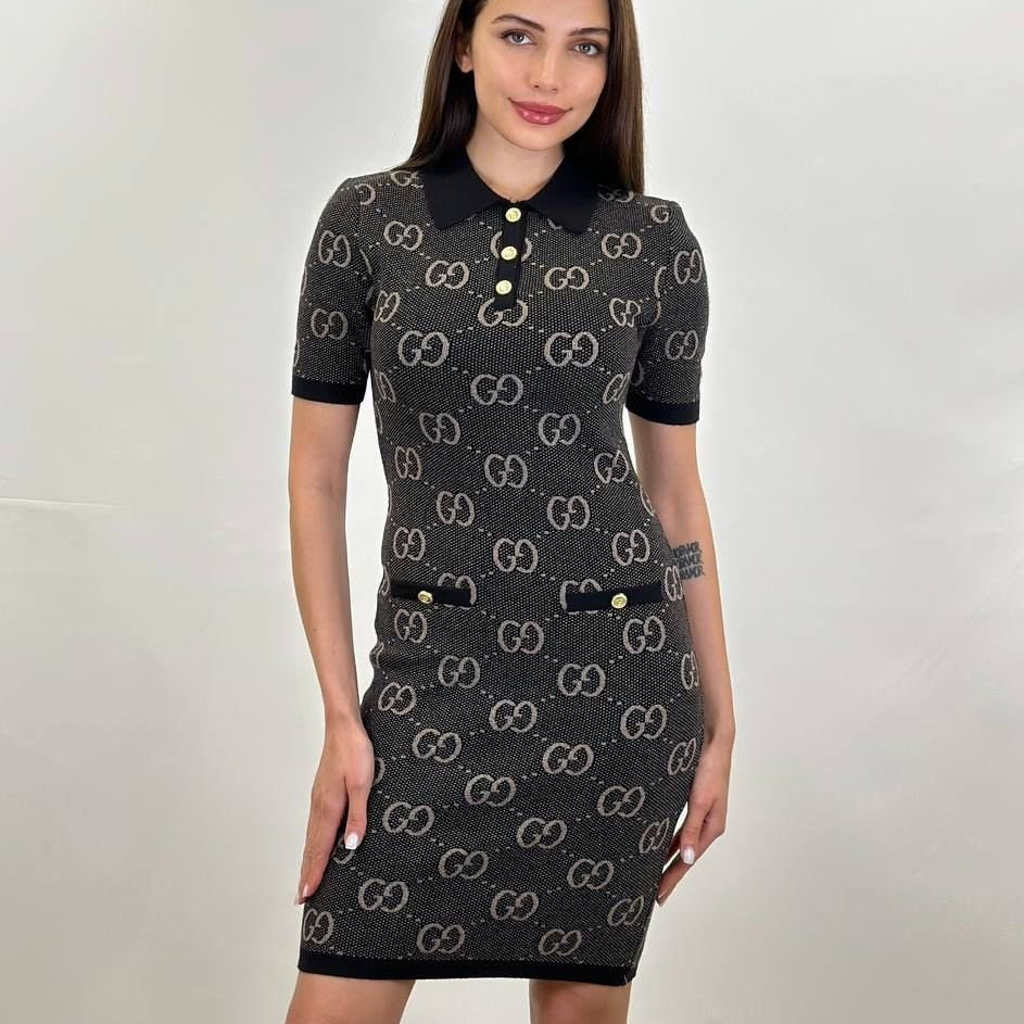 GUCCI haljina GG "Black/Beige"