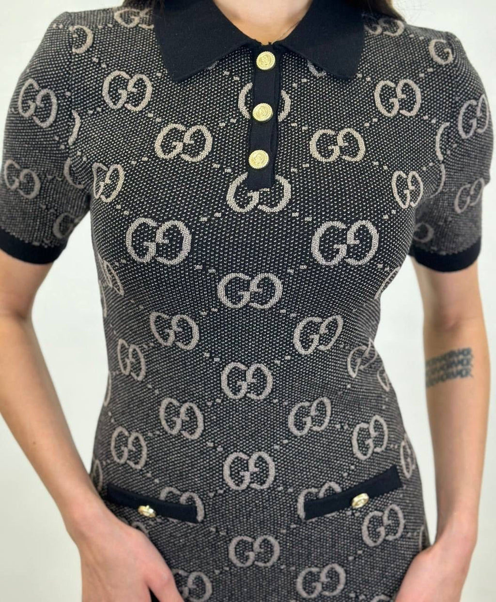 GUCCI haljina GG "Black/Beige"