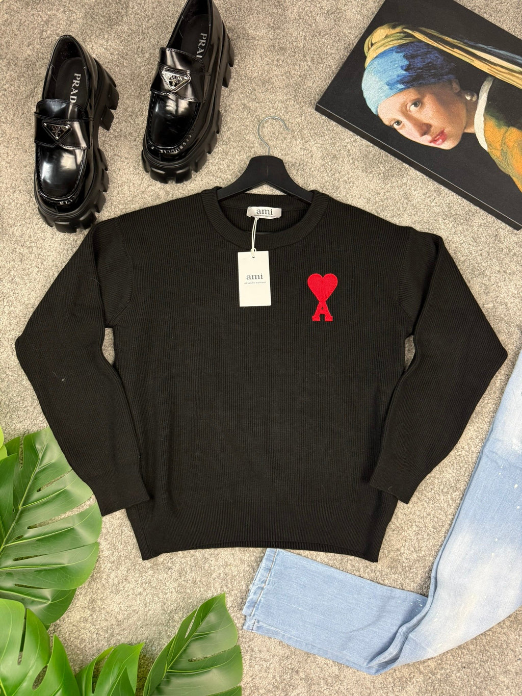 Ami Majica dugih rukava Black / Crna