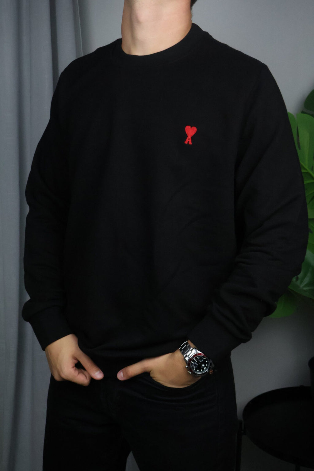 Ami Majica dugih rukava "Crna"