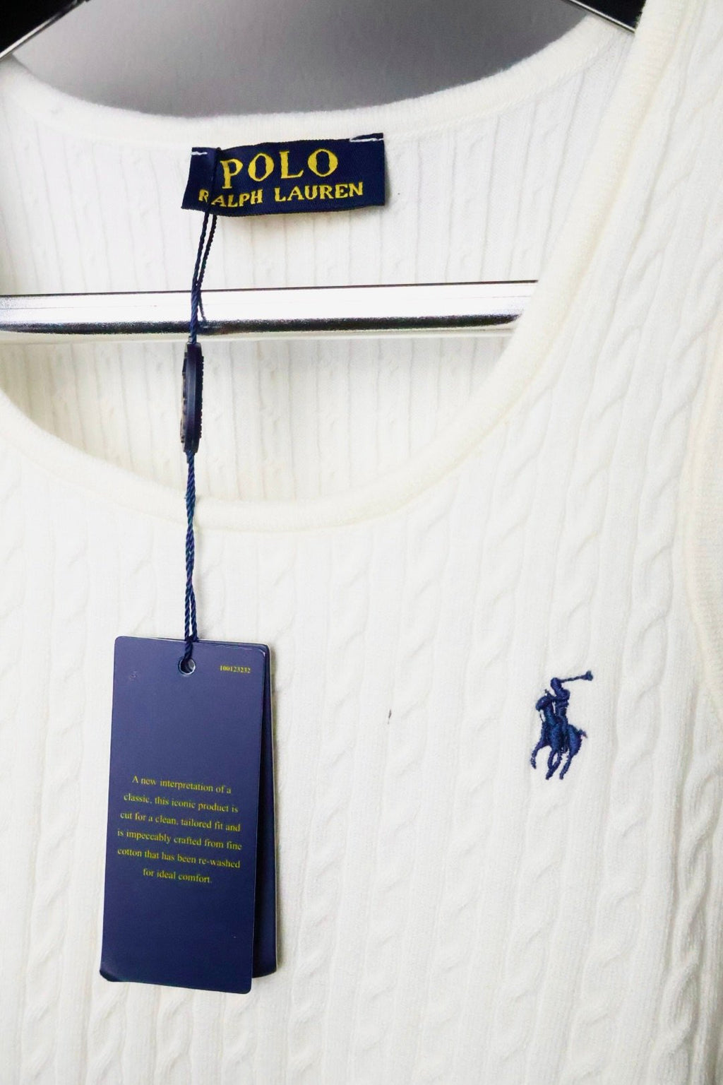 Majica Polo Ralph Lauren bez rukava, pletena, bijela