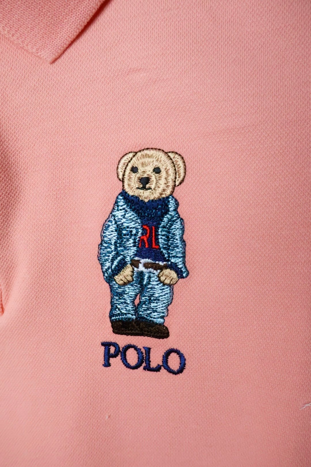Ralph Lauren majica / light pink / collar / polo bear