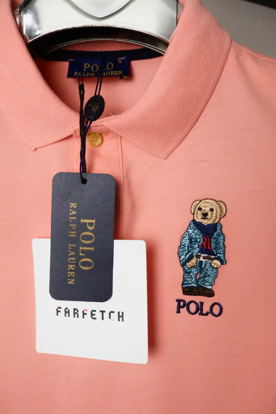 Ralph Lauren majica / light pink / collar / polo bear