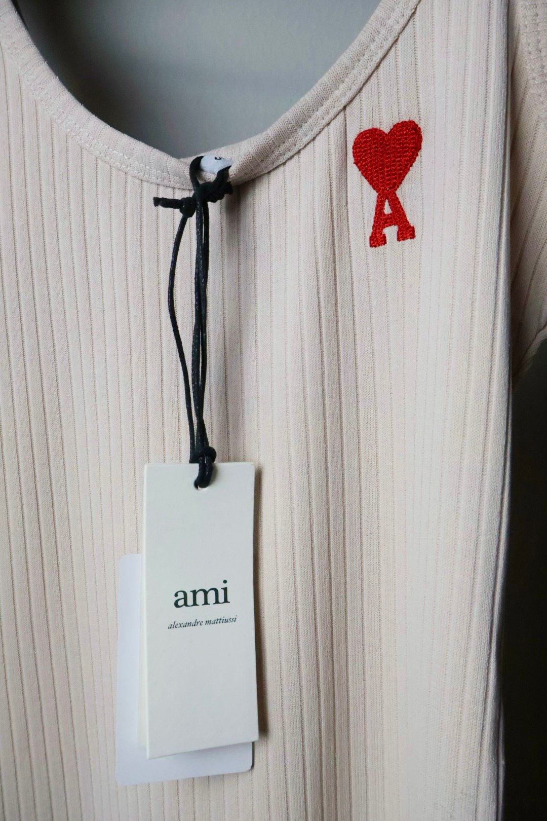 Ami majica bez rukava / Cream / Red Logo