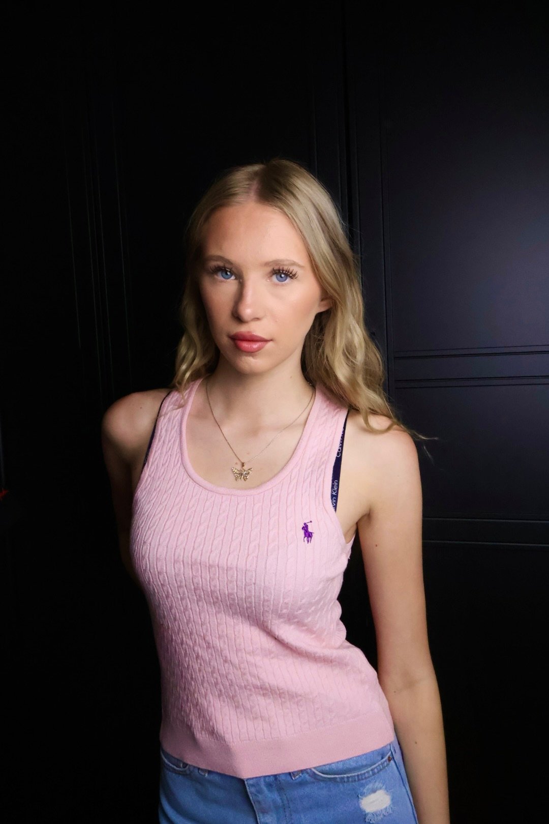Majica Polo Ralph Lauren bez rukava, pletena, svijetlo roza