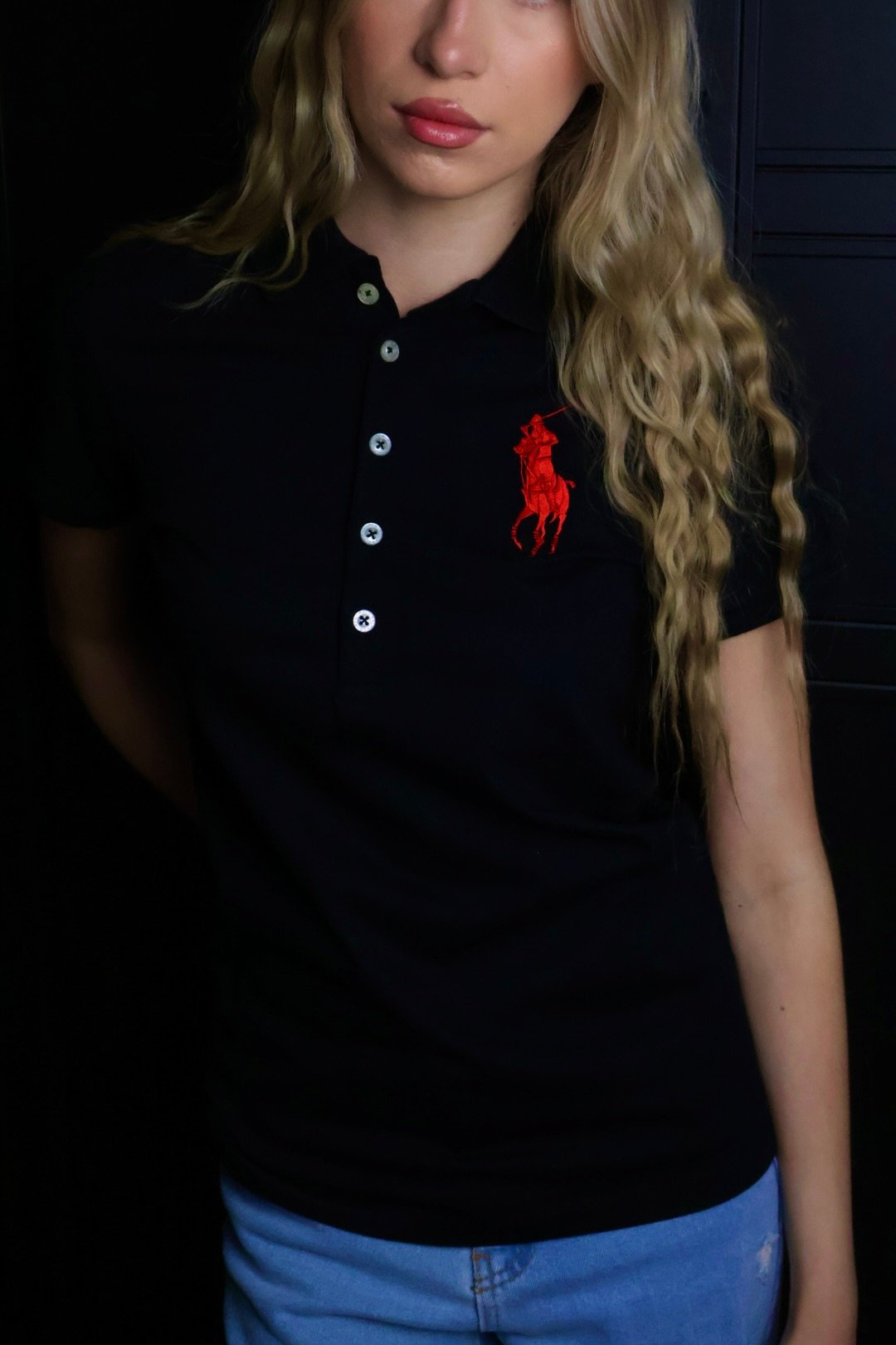 Ralph Lauren majica / black / collar