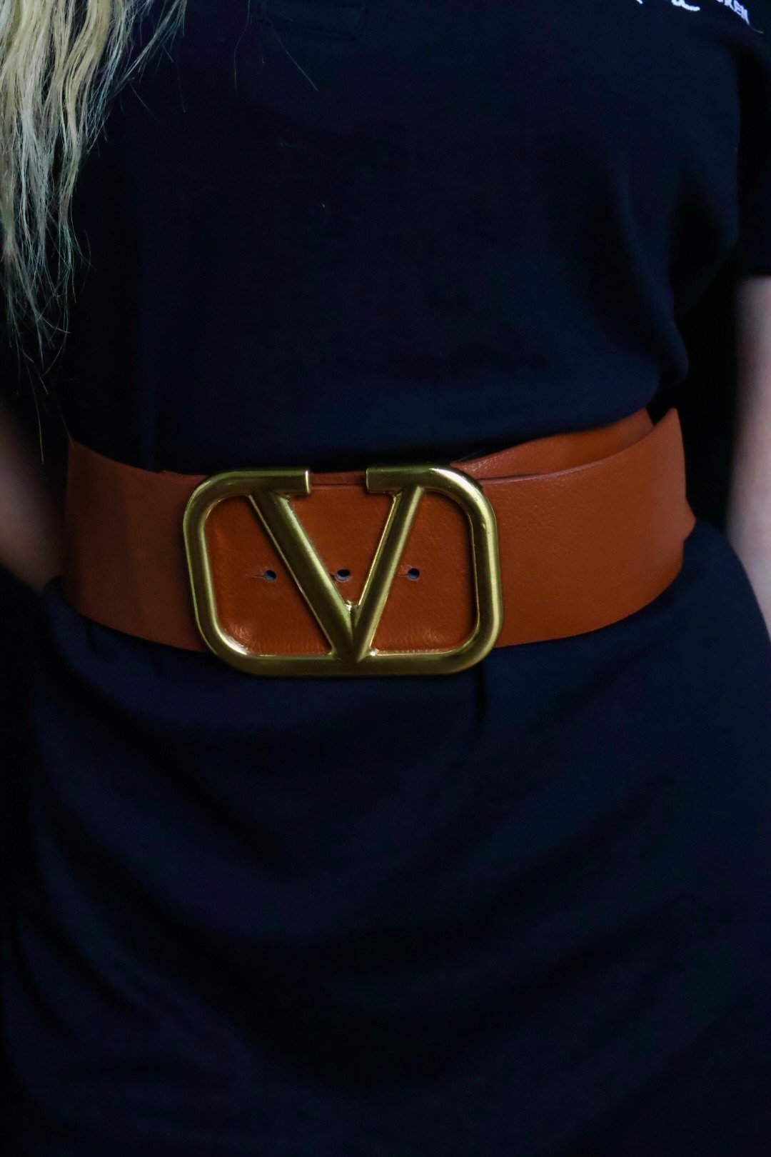 Valentino remen / Zlatna kopča / Svjetlo smeđa koža