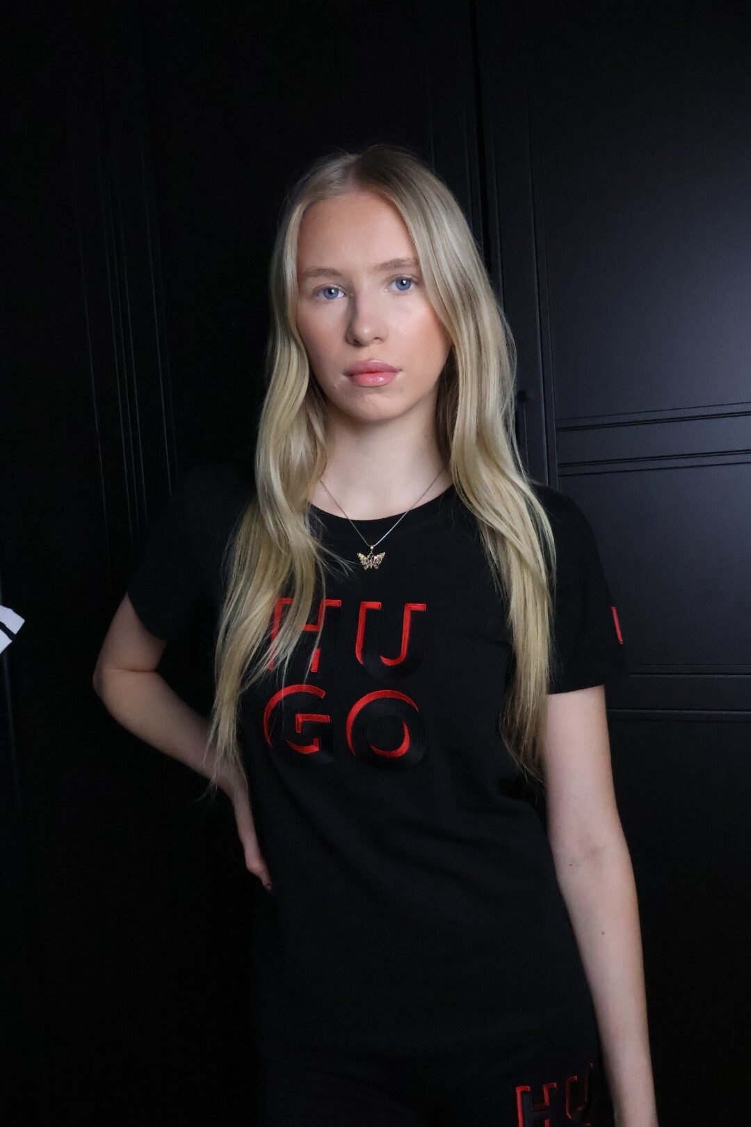 Hugo majica / Black / Red logo