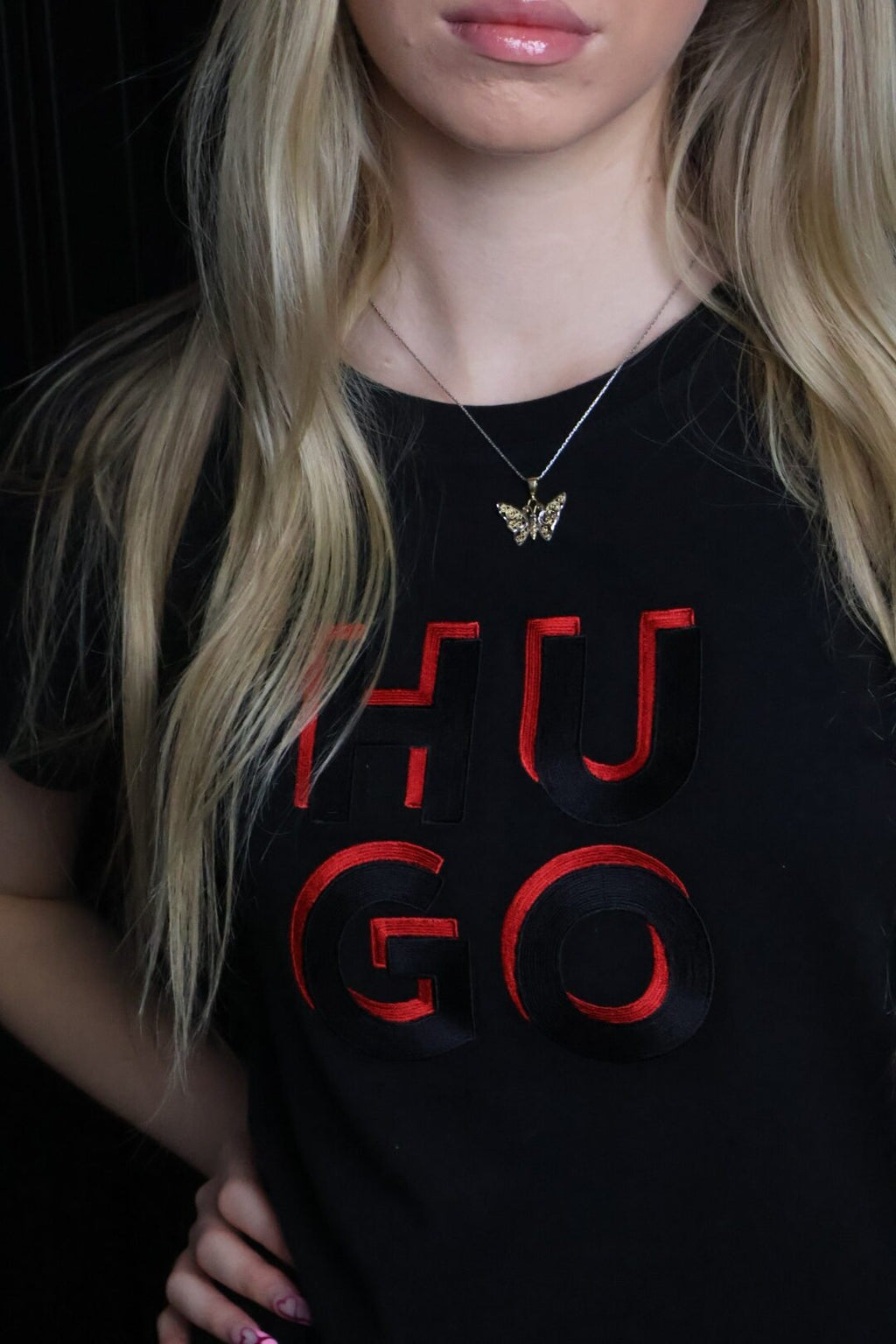Hugo majica / Black / Red logo