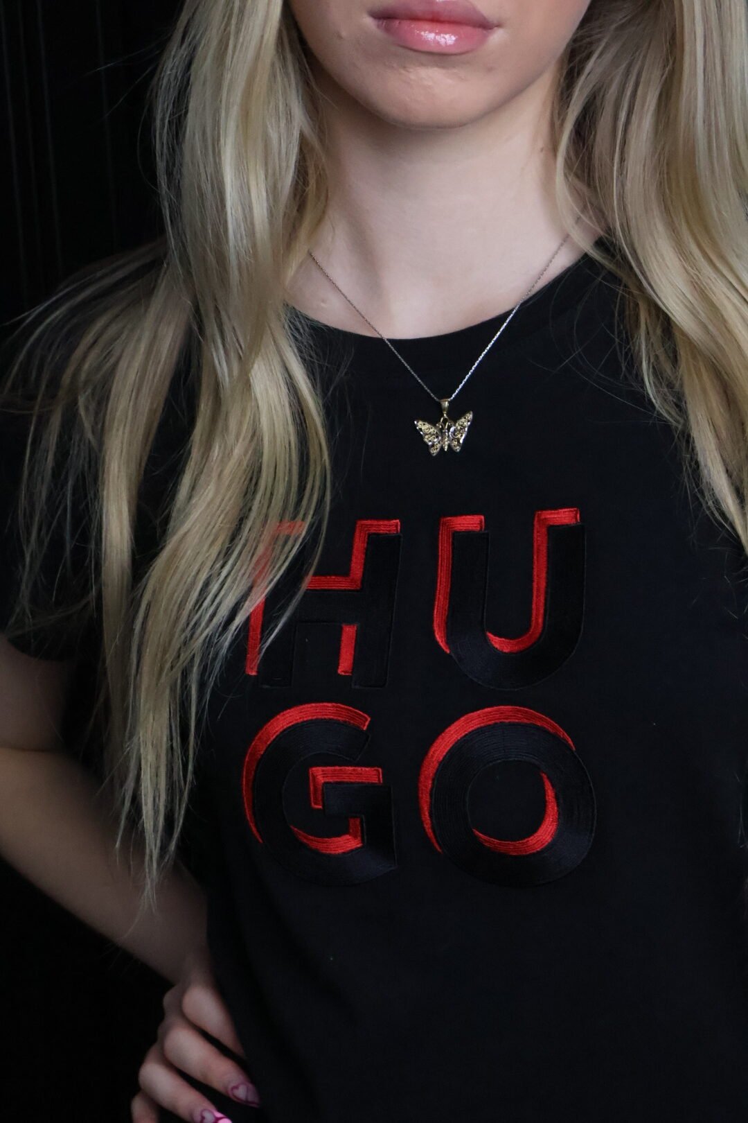 Hugo majica / Black / Red logo