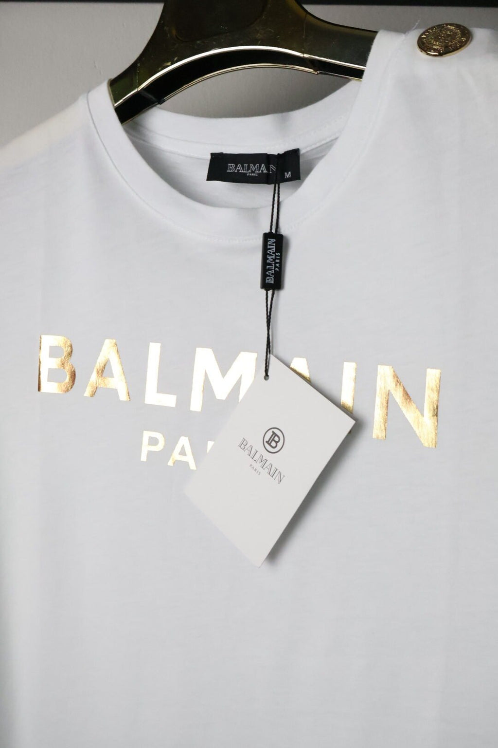 Balmain majica / White / Gold logo
