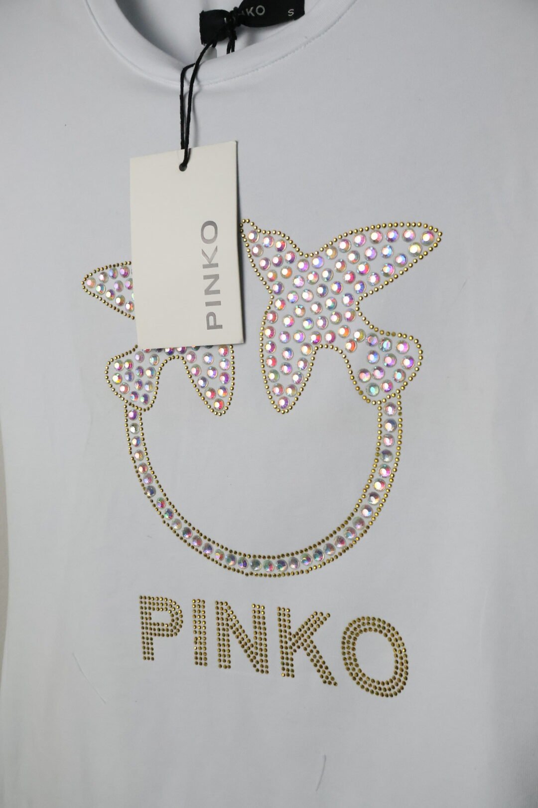 Pinko majica / White / Gold logo