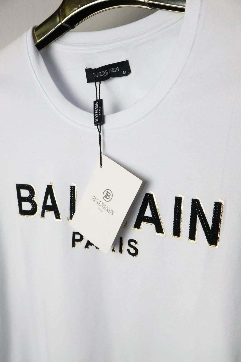 Balmain majica / White / Gold logo