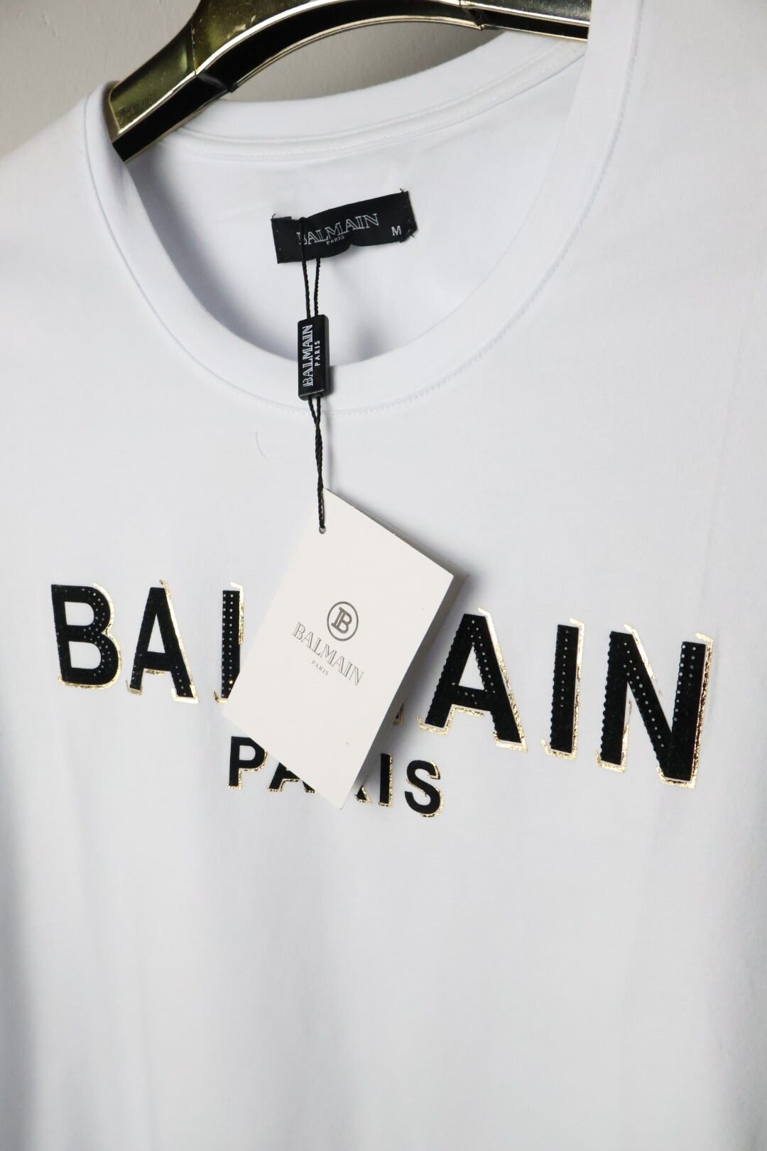 Balmain majica / White / Gold logo