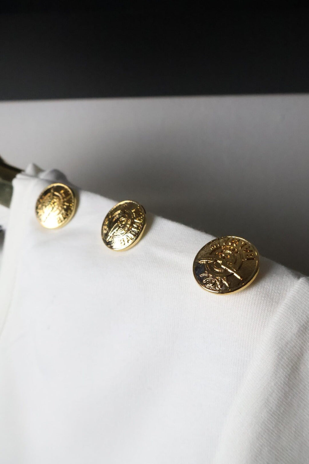 Balmain haljina / White / Gold Logo