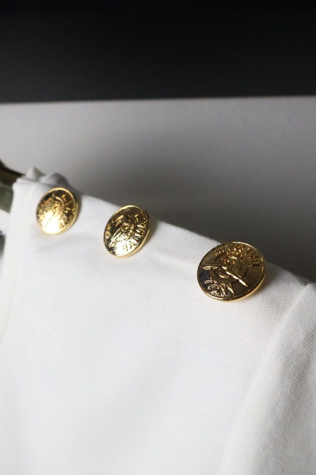Balmain haljina / White / Gold Logo