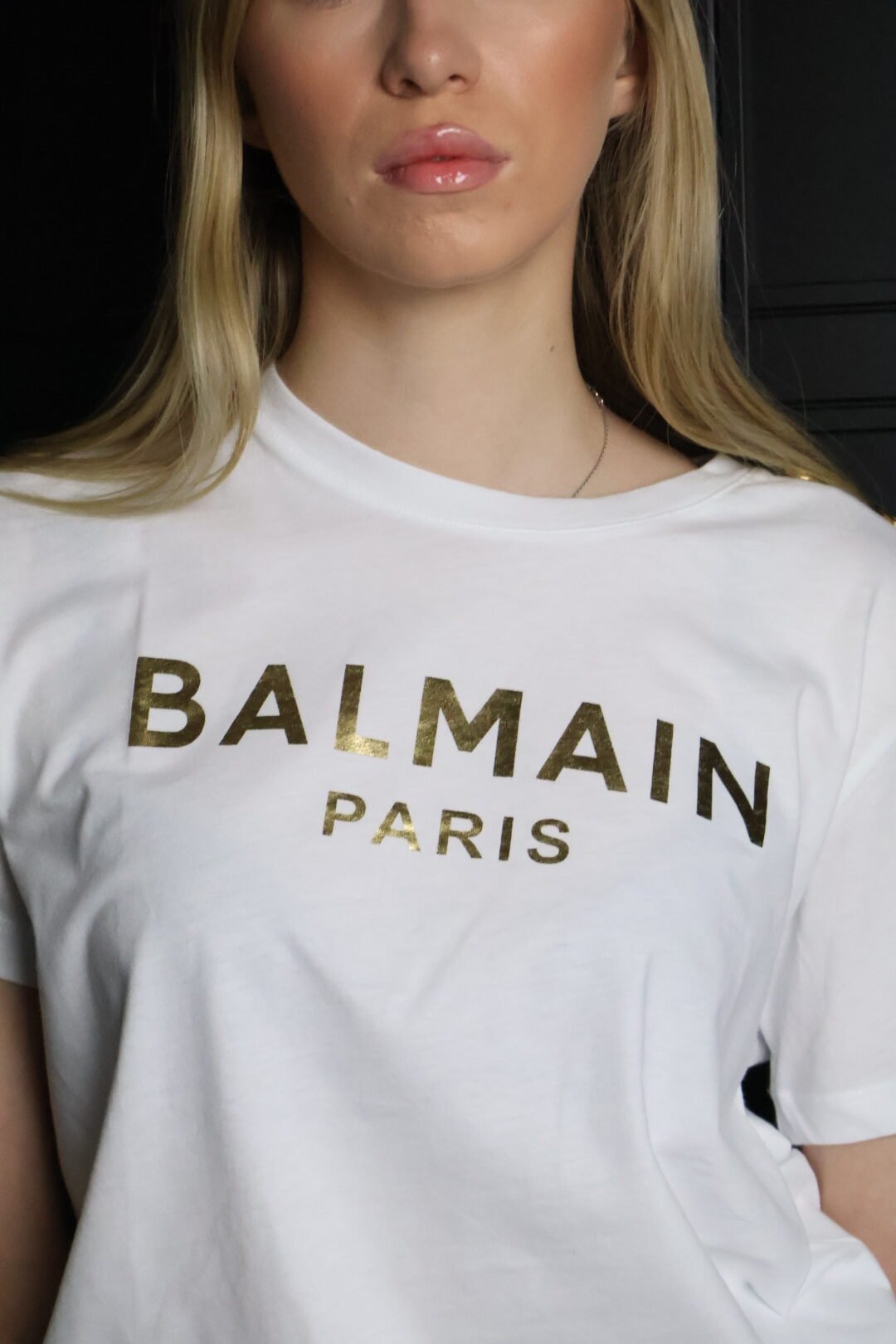 Balmain majica / White / Gold logo