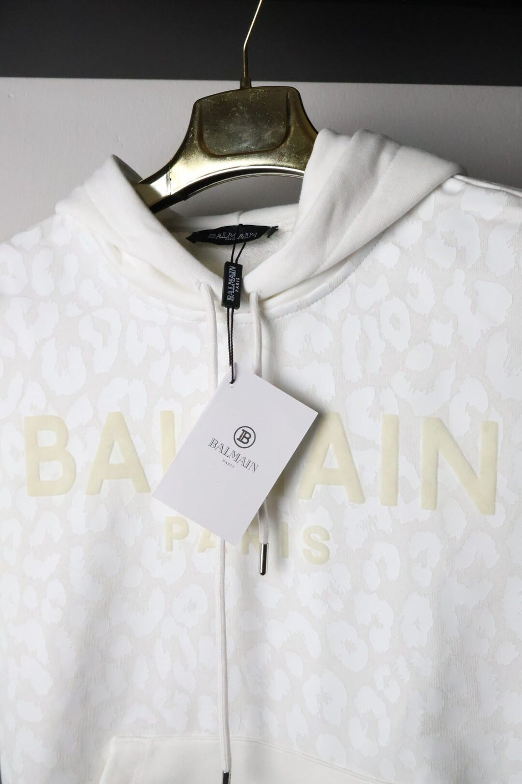 Balmain hoodie/ White/ Gold Logo