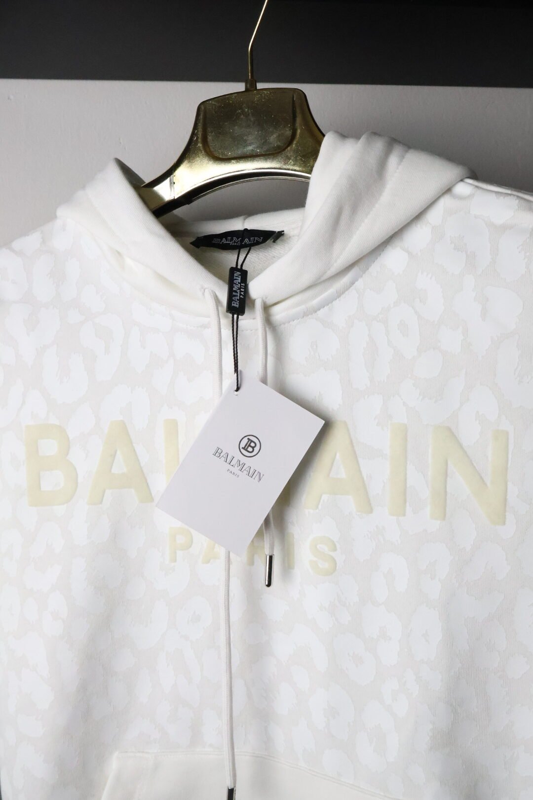 Balmain hoodie/ White/ Gold Logo