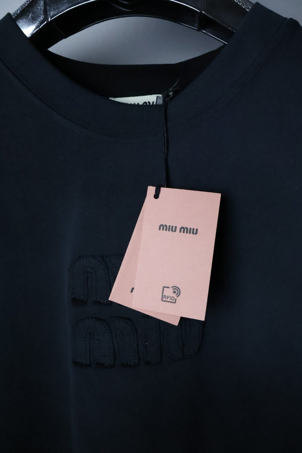 Majica Miu Miu kratki rukavi crna