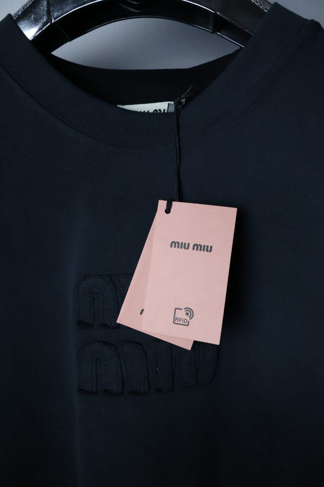 Majica Miu Miu kratki rukavi crna