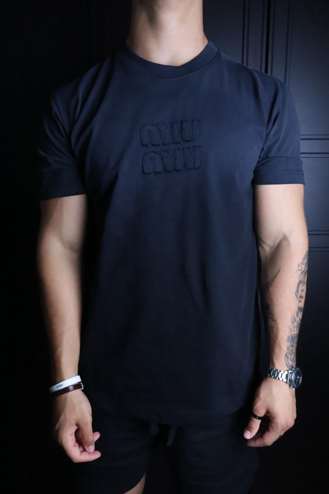 Majica Miu Miu kratki rukavi crna