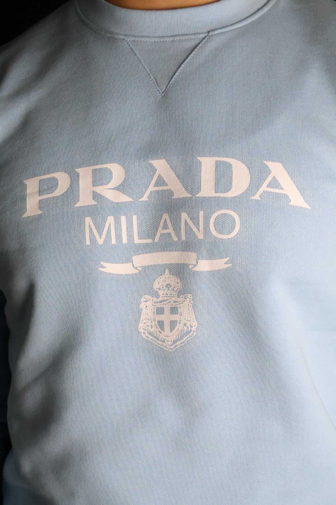 Majica Prada svijetloplava dugi rukavi