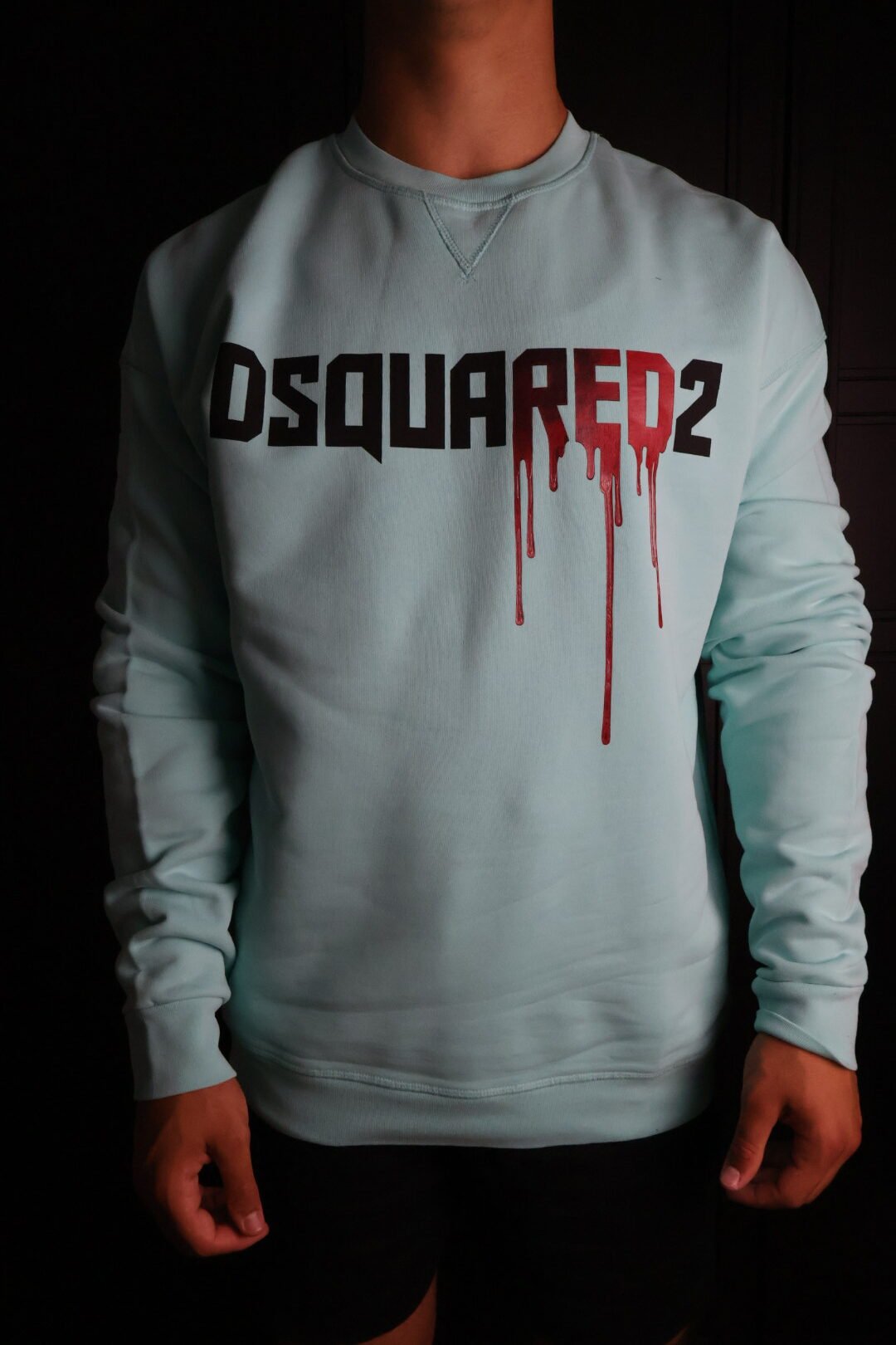 Majica Dsquared2 dugi rukavi svijetlo plava