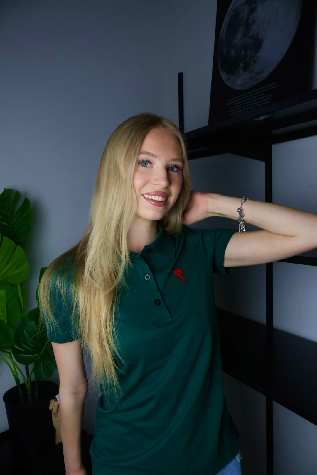 Ami majica / Dark Green / Red Logo
