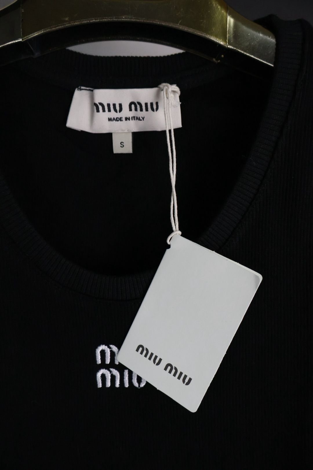 Miu Miu majica bez rukava / Black / White Logo
