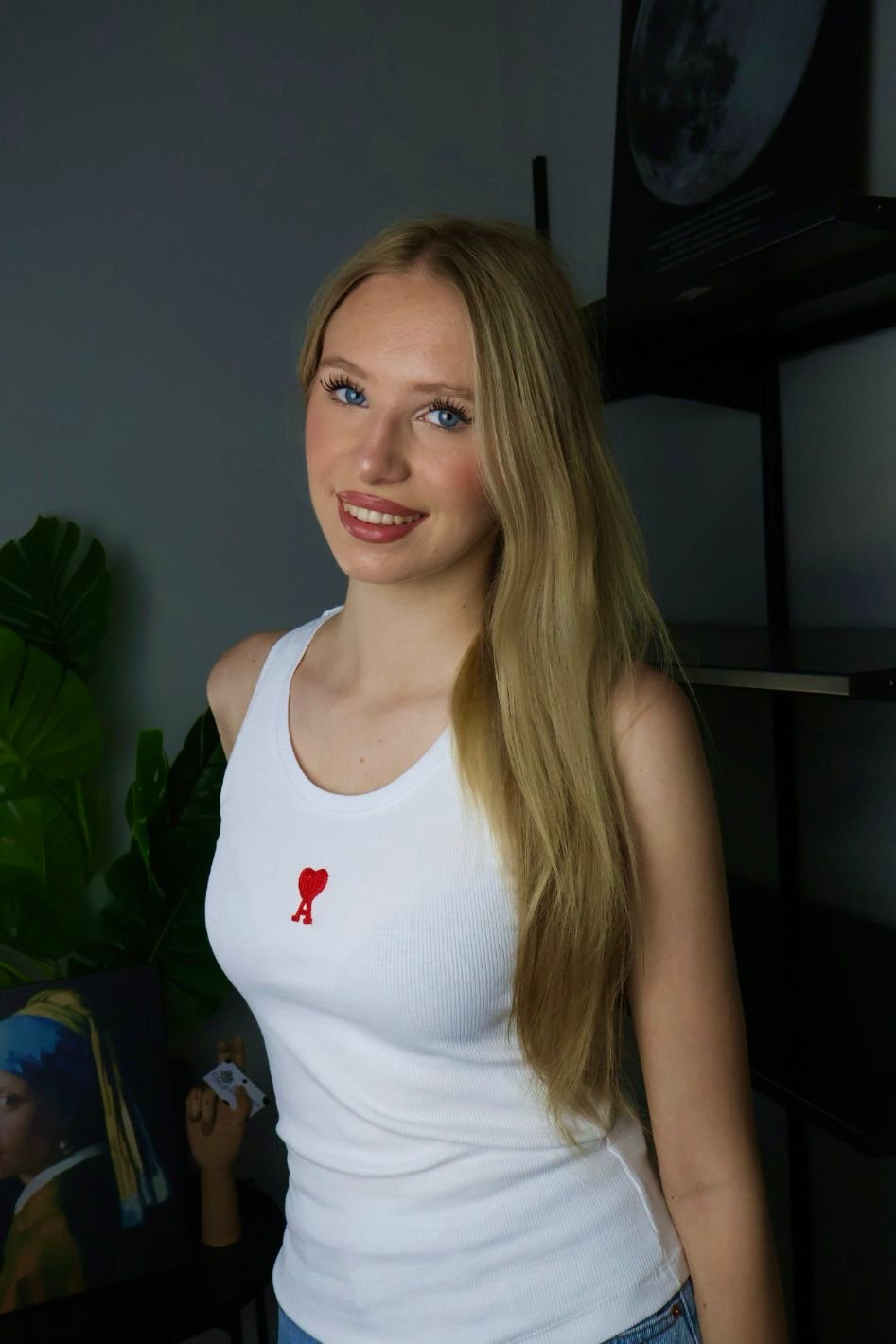 Ami majica bez rukava / White / Red Logo