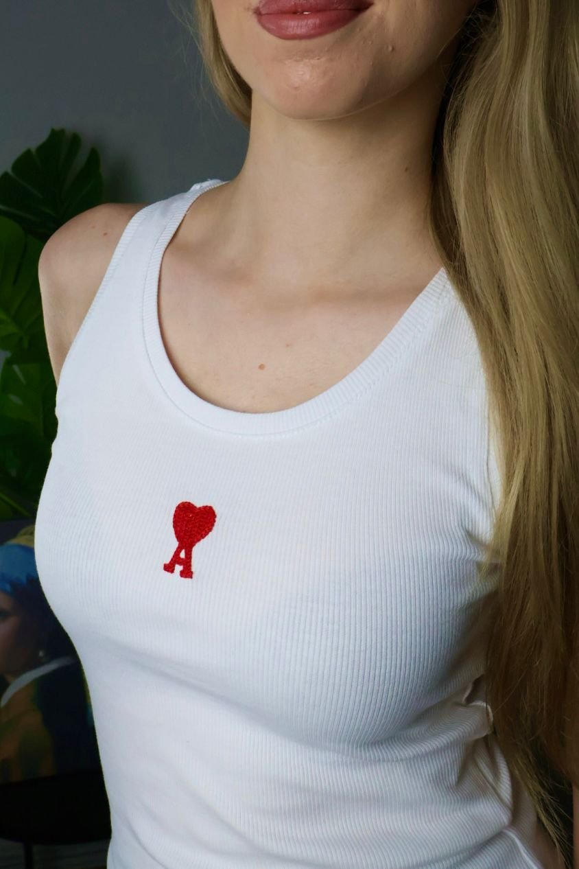 Ami majica bez rukava / White / Red Logo
