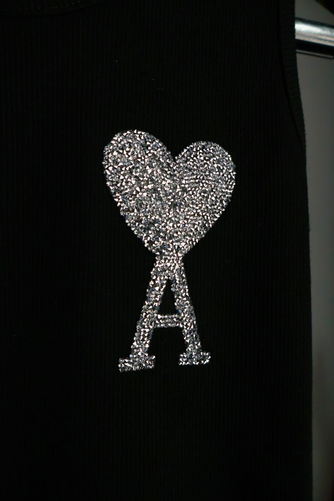 Ami majica bez rukava / Black / Silver Glittery Logo