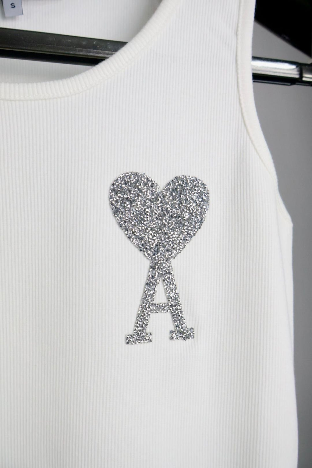 Ami majica bez rukava / White / Silver Glittery Logo