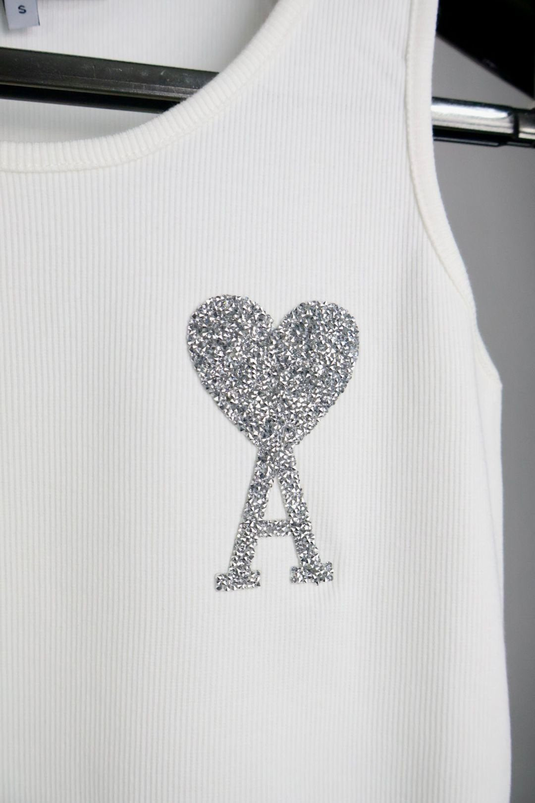 Ami majica bez rukava / White / Silver Glittery Logo