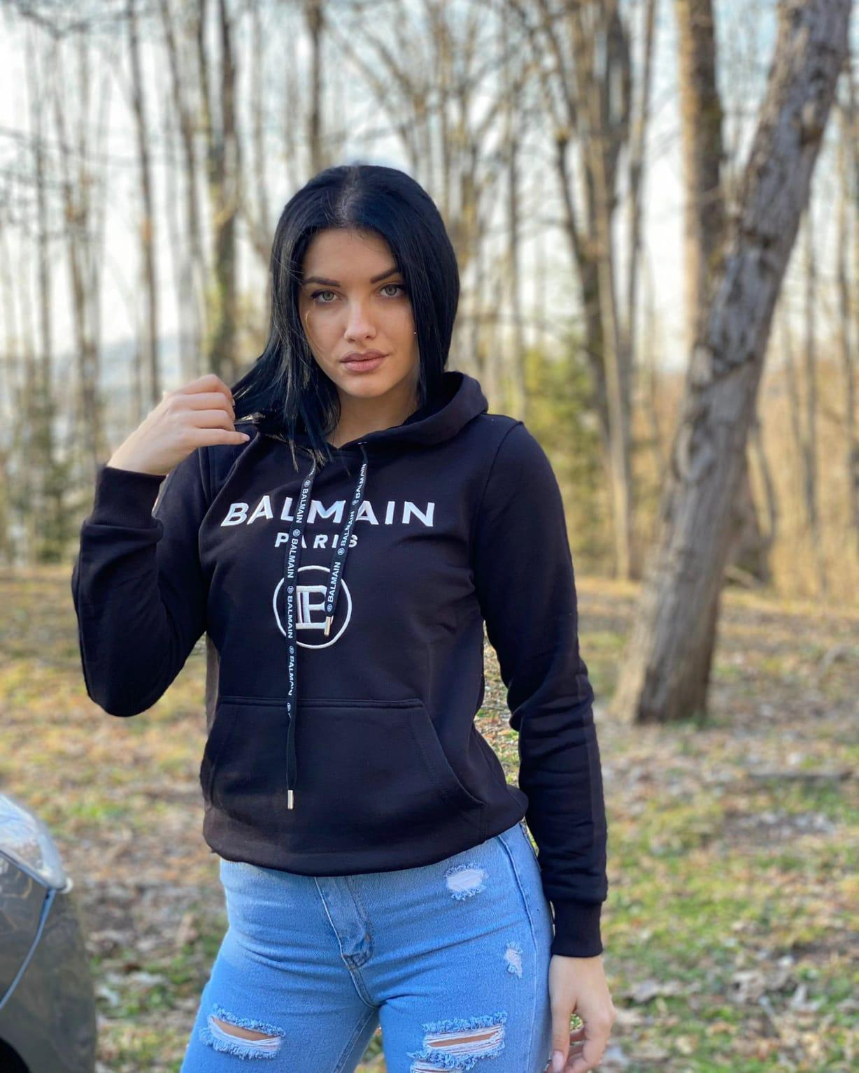Hoodie Balmain Paris "Black - Black Text"