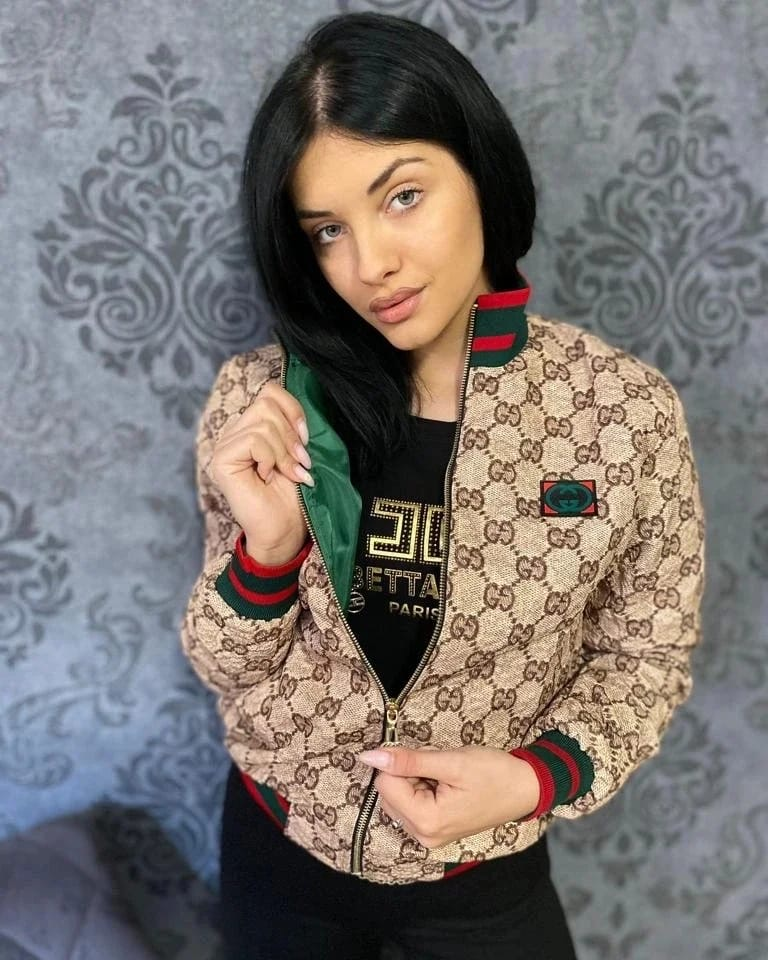 Tanka Jakna Gucci "Light Brown - Red, Green"