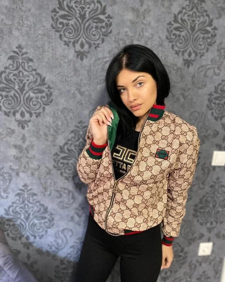 Tanka Jakna Gucci "Light Brown - Red, Green"